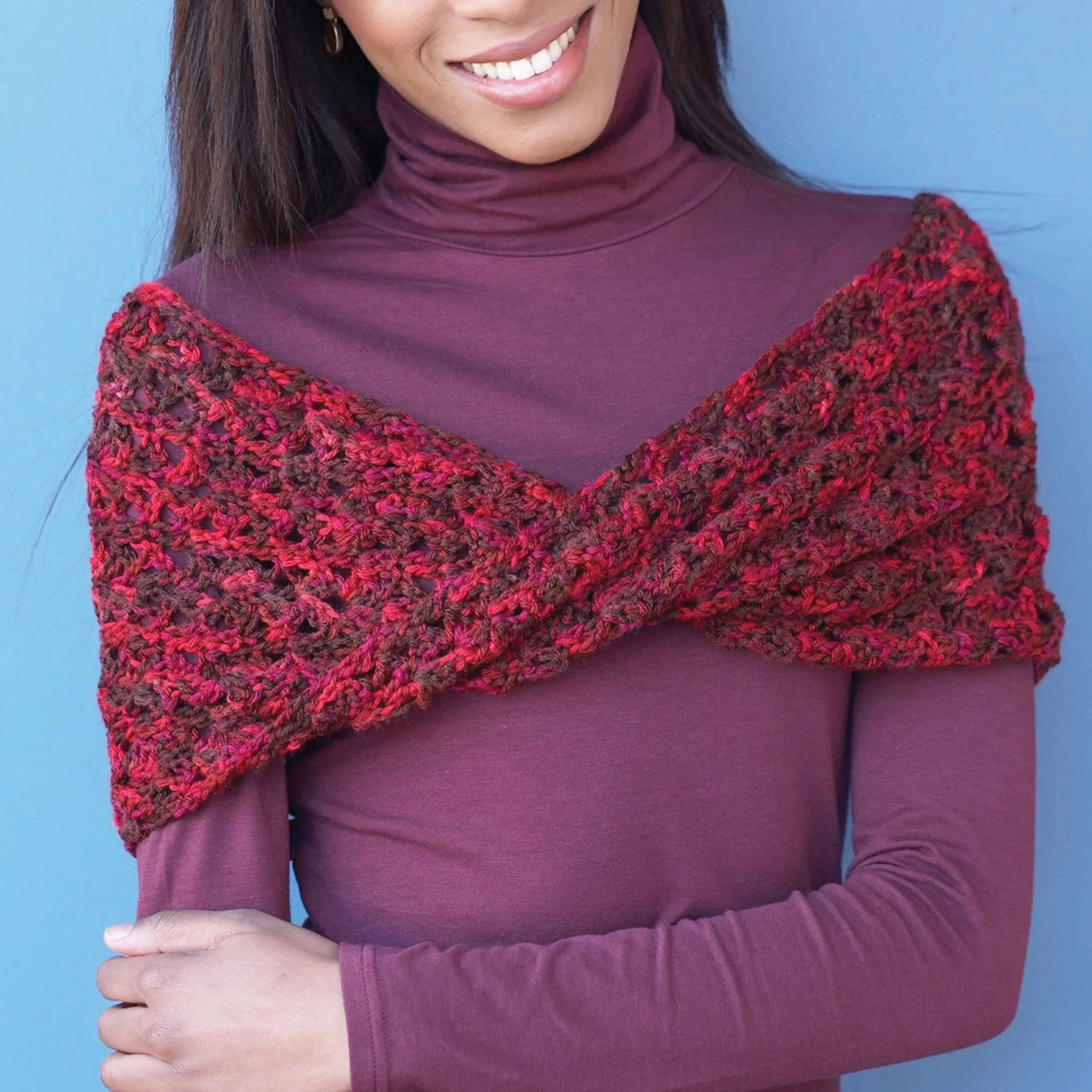 Caron Crochet Sunset Romance Cowl