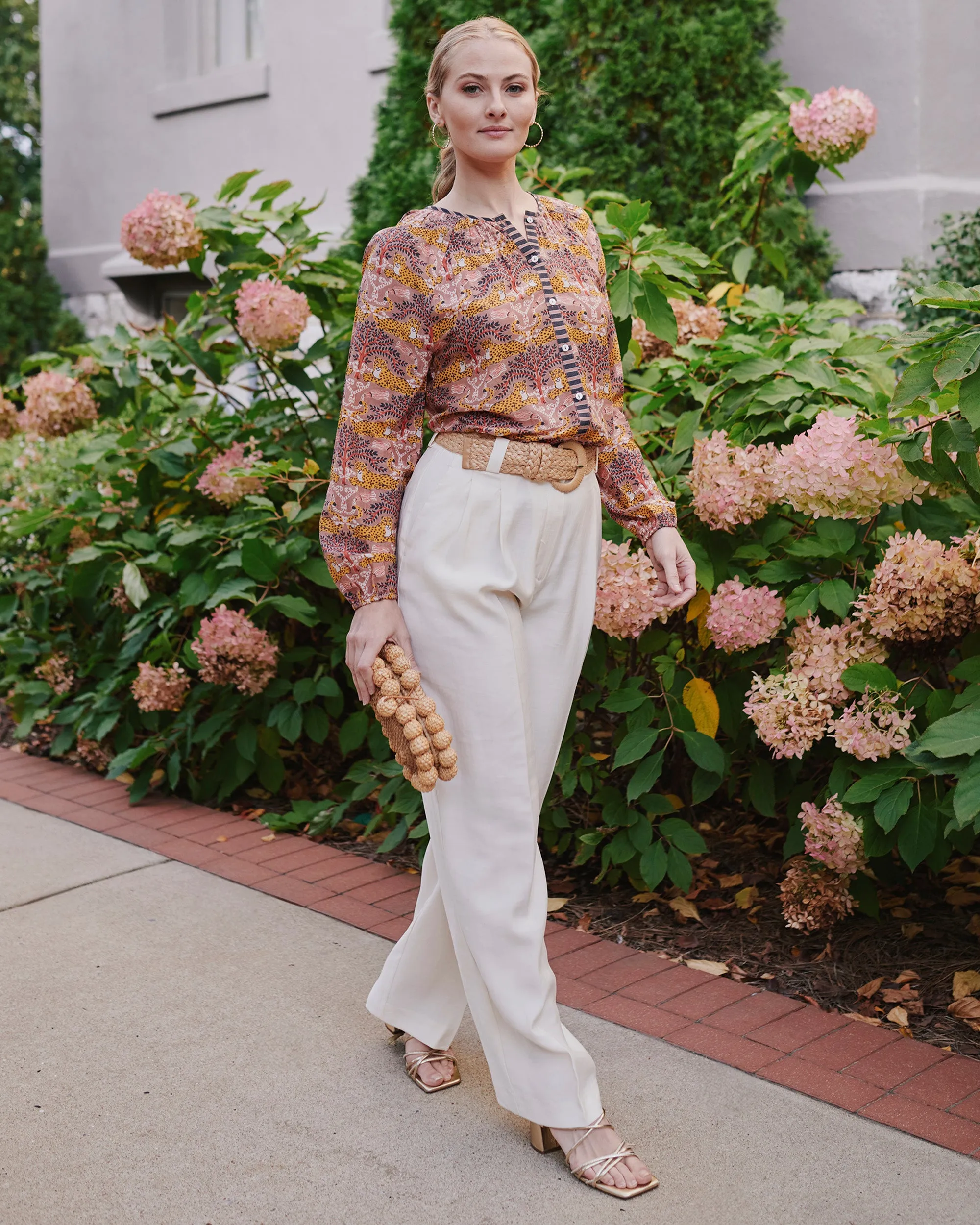 Charming Cheetahs - Step Ashore Blouse - Mushroom