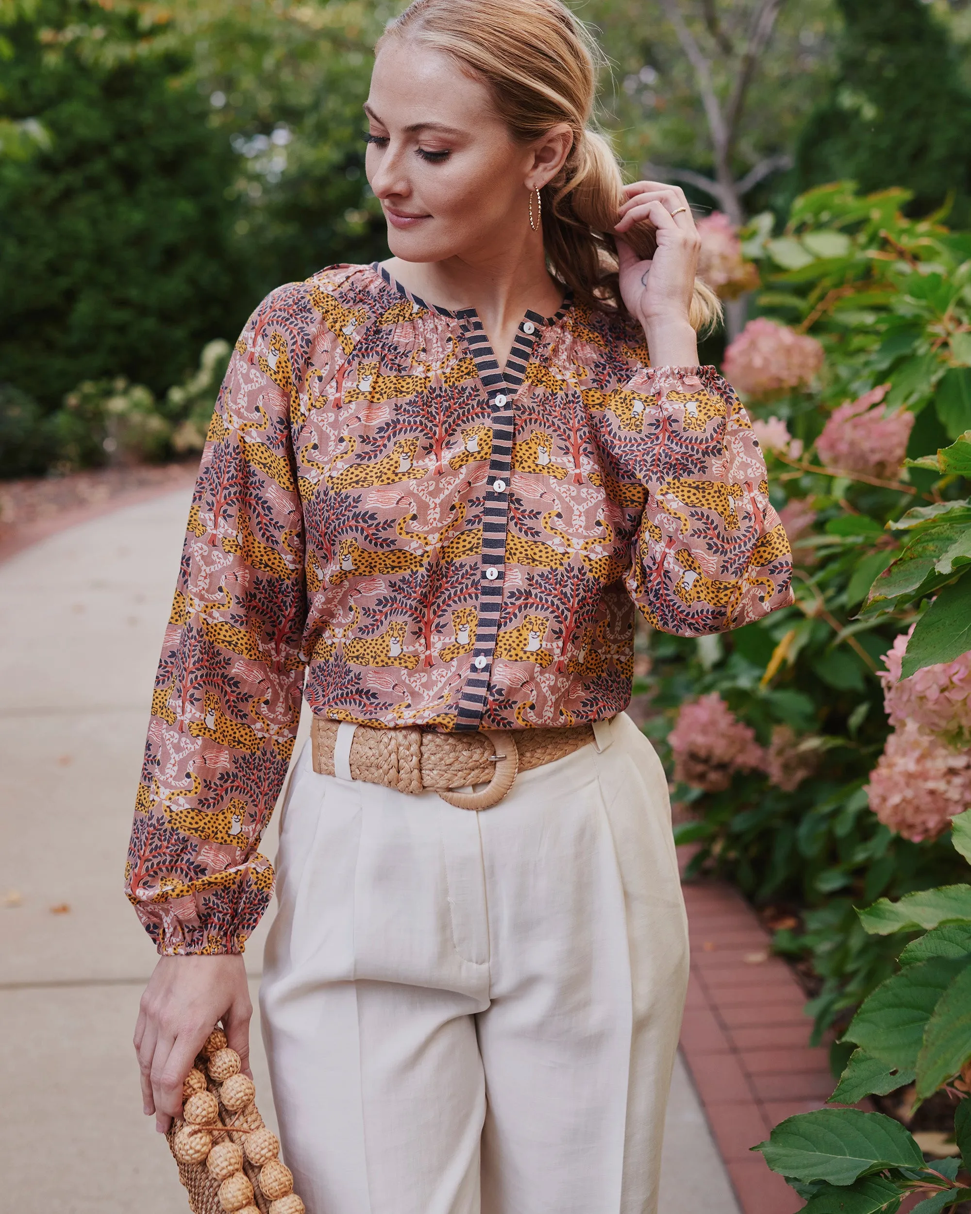 Charming Cheetahs - Step Ashore Blouse - Mushroom