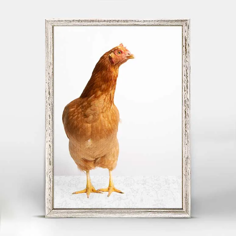 Charming Chickens - Butterscotch Mini Framed Canvas