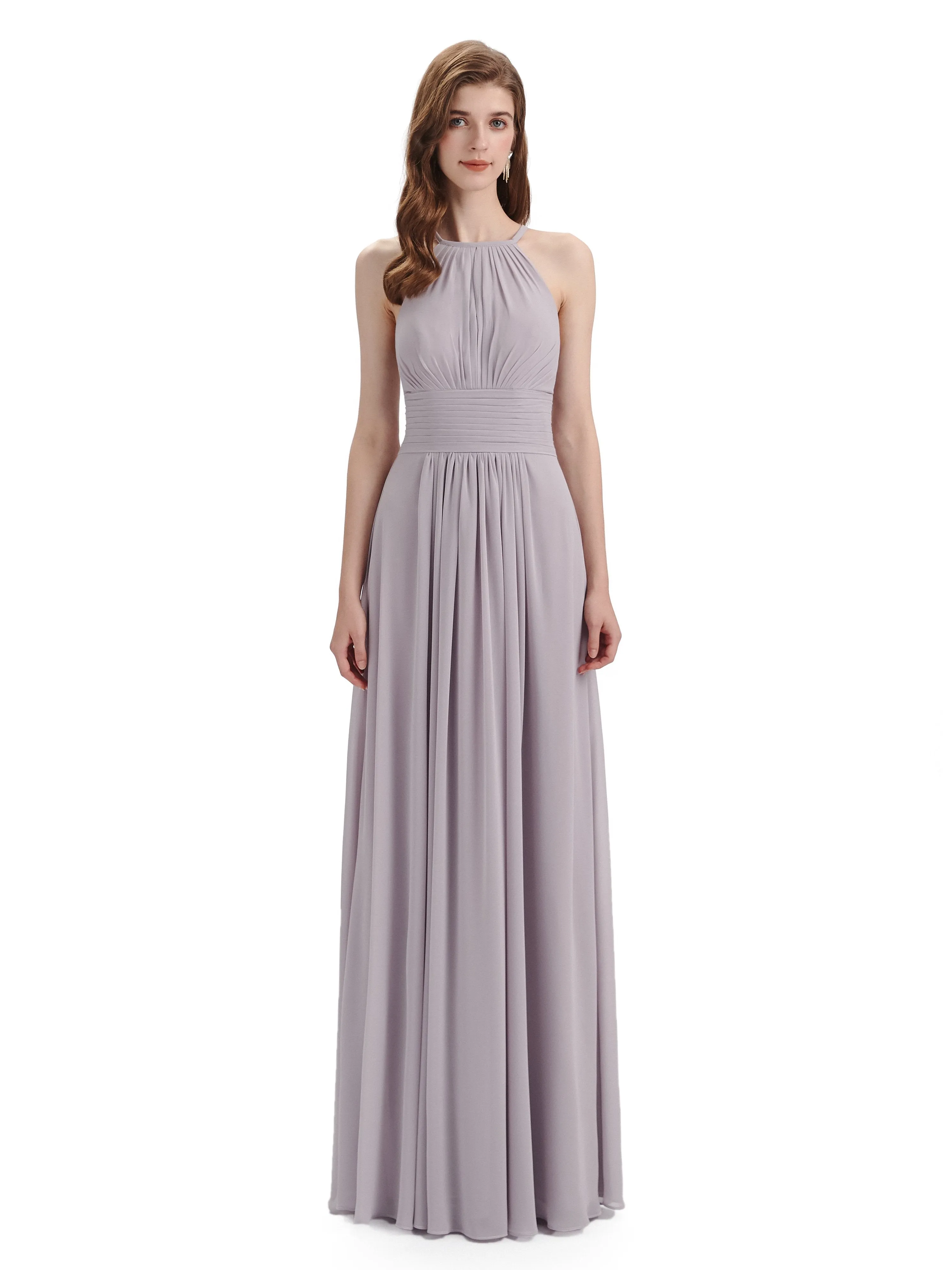 Charming Halter Floor Length Bridesmaid Dresses