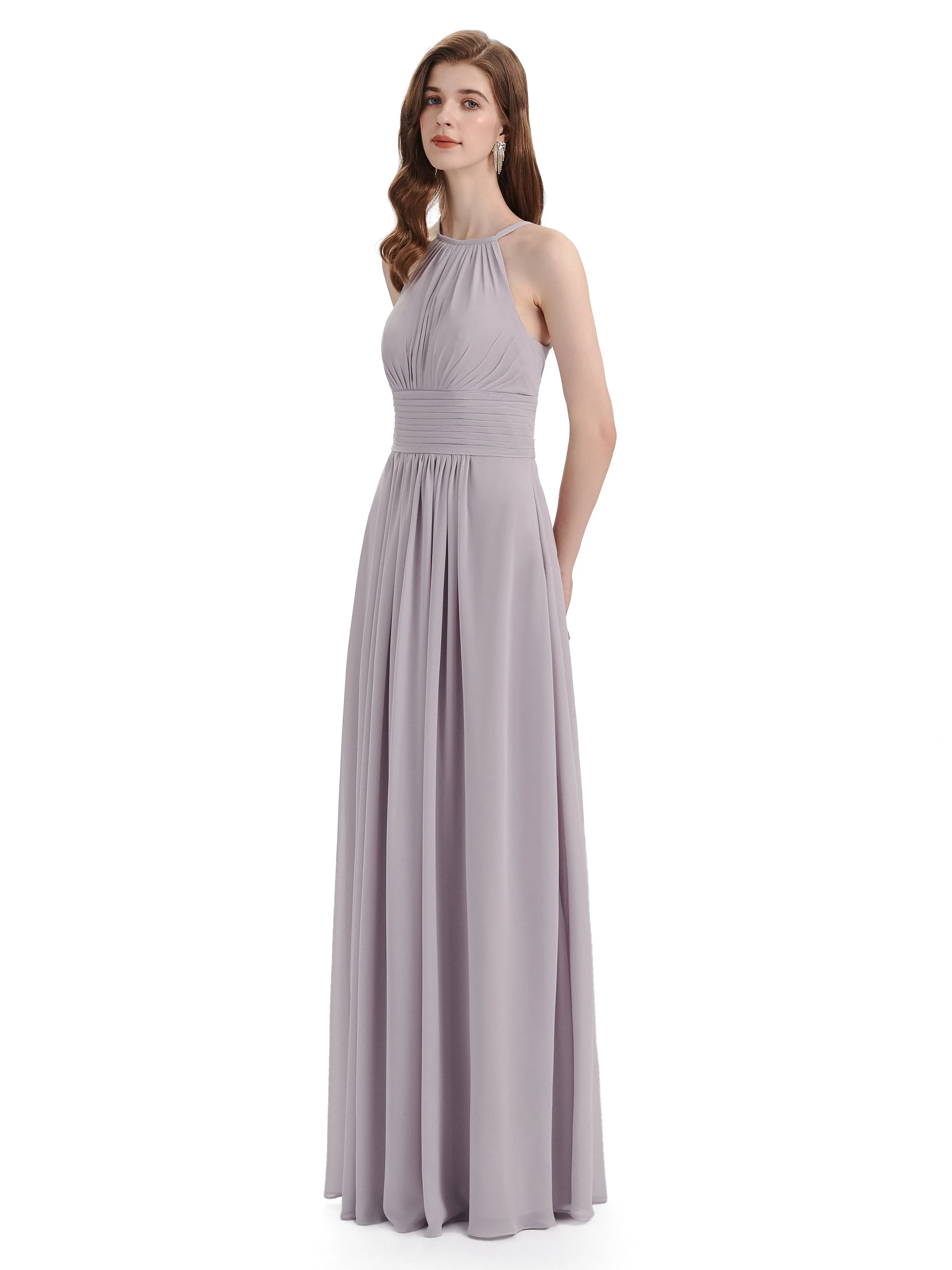 Charming Halter Floor Length Bridesmaid Dresses