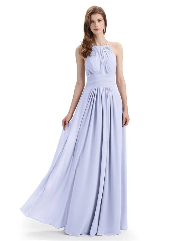 Charming Halter Floor Length Bridesmaid Dresses