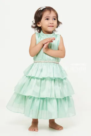 Charming Mint Green Tiered Baby Dress