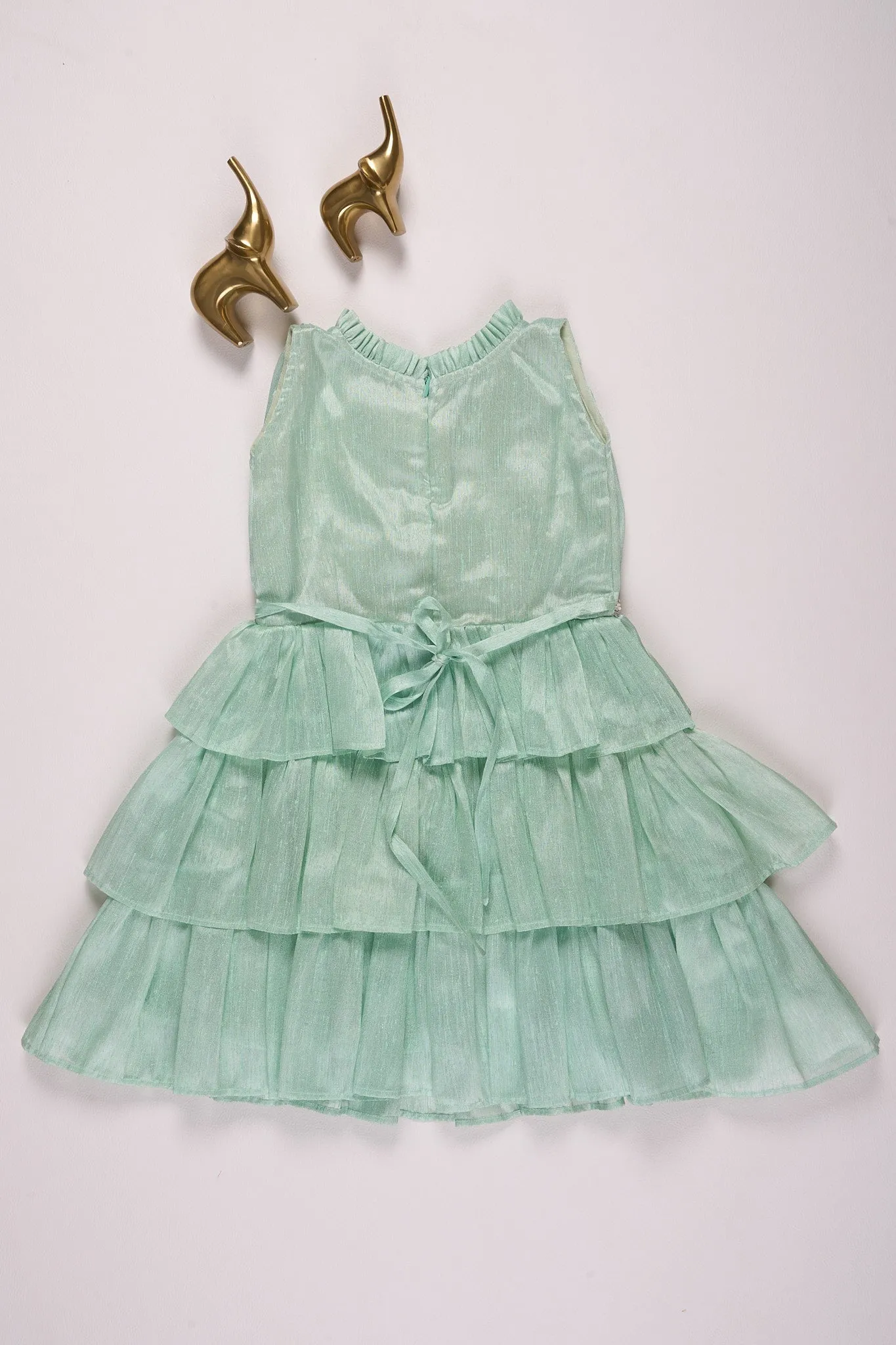 Charming Mint Green Tiered Baby Dress