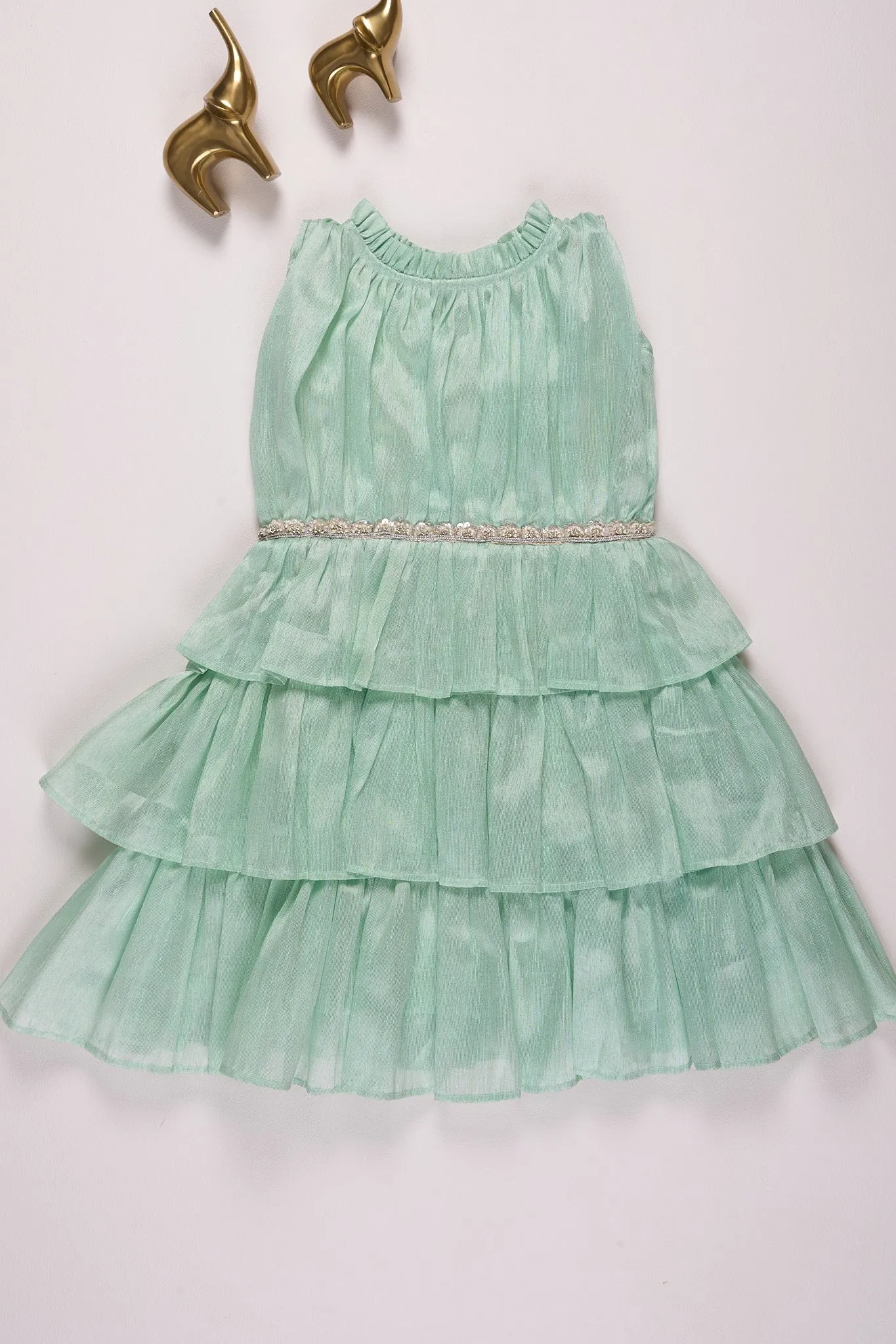 Charming Mint Green Tiered Baby Dress