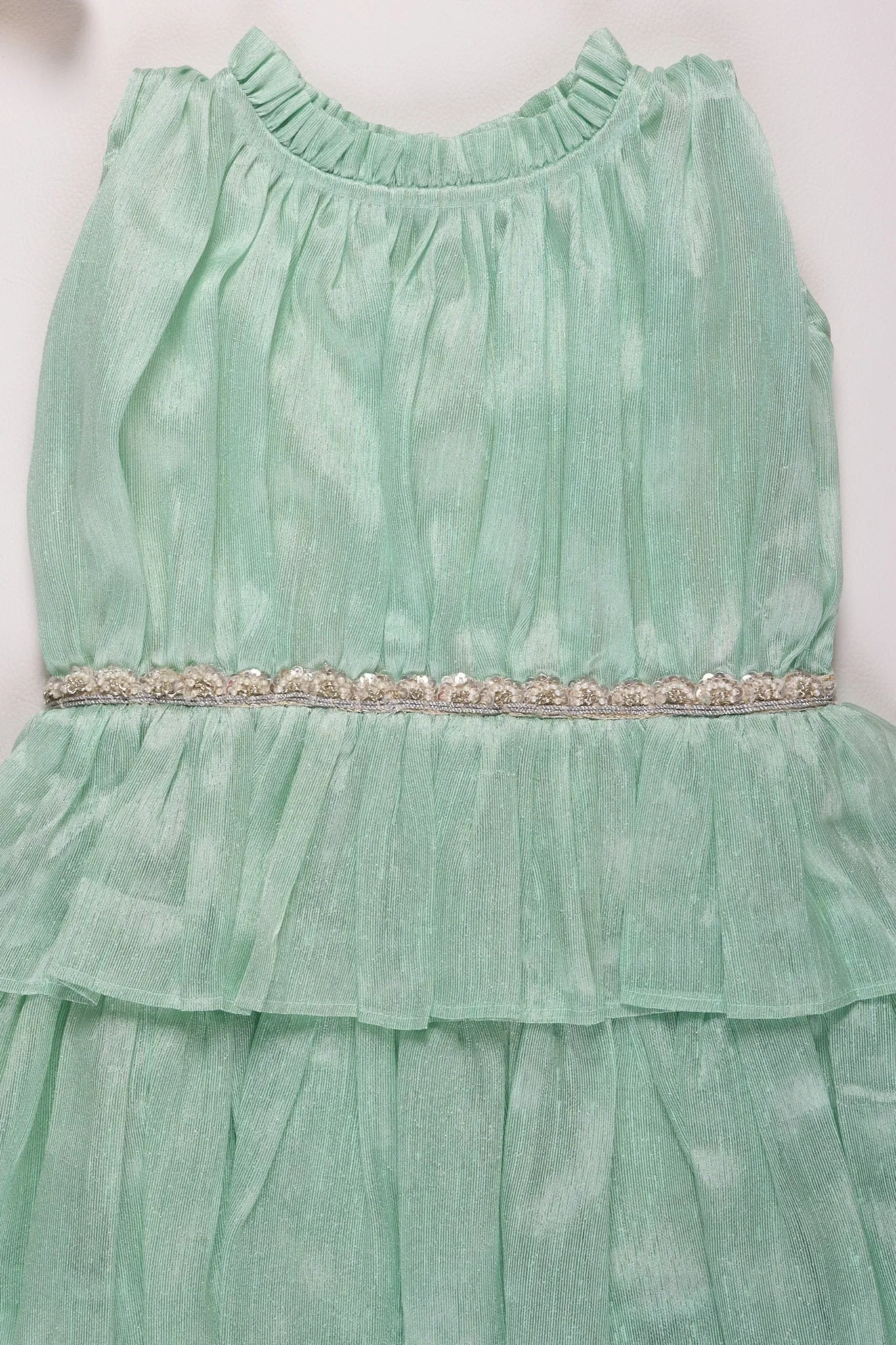 Charming Mint Green Tiered Baby Dress