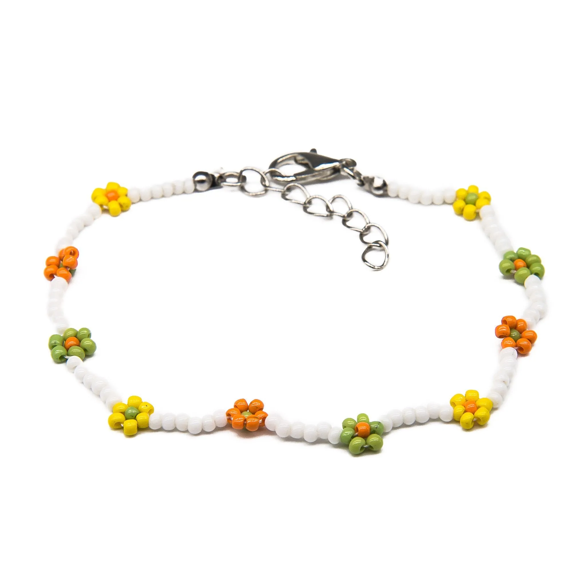 Charming Shark Flower Seed Bead Bracelet