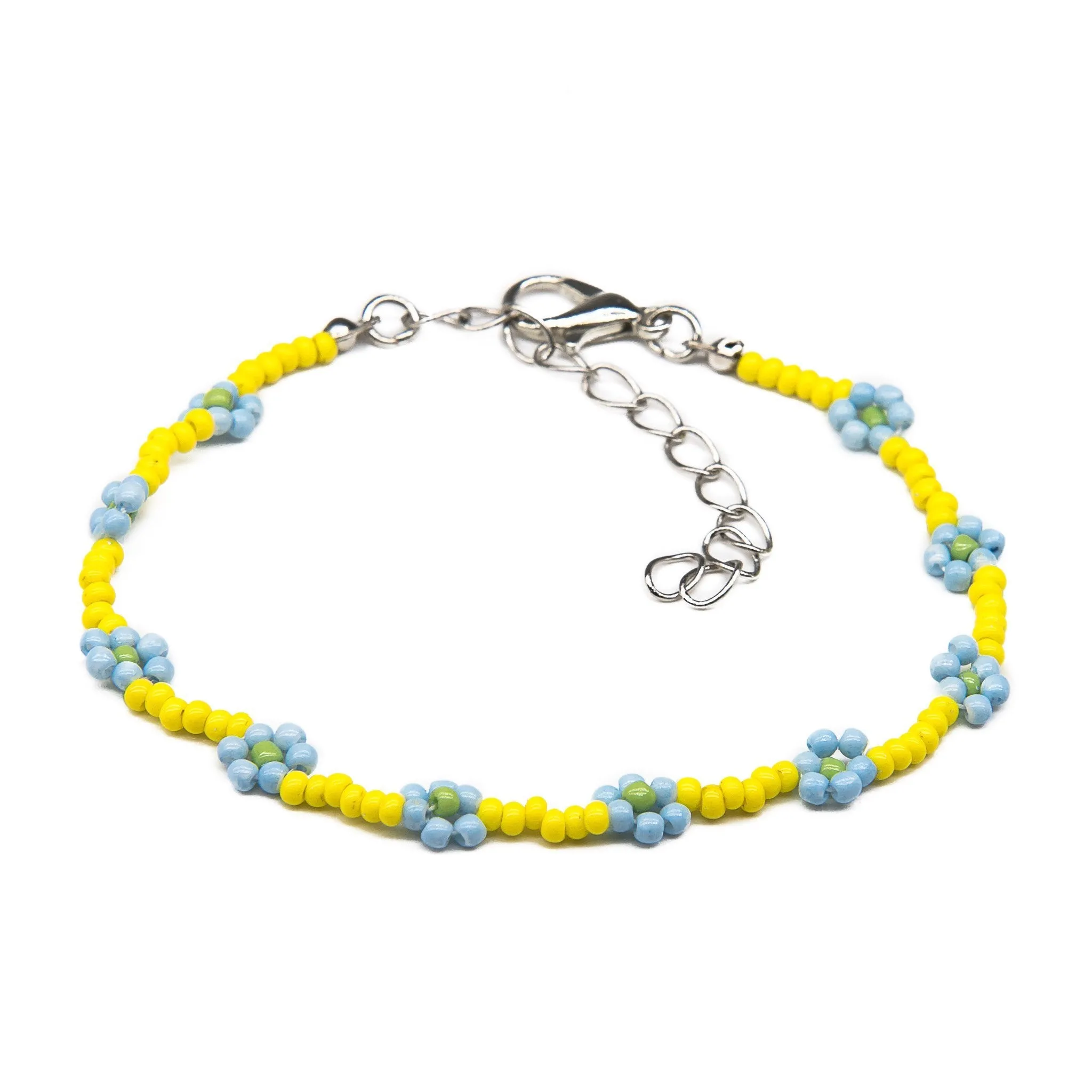 Charming Shark Flower Seed Bead Bracelet