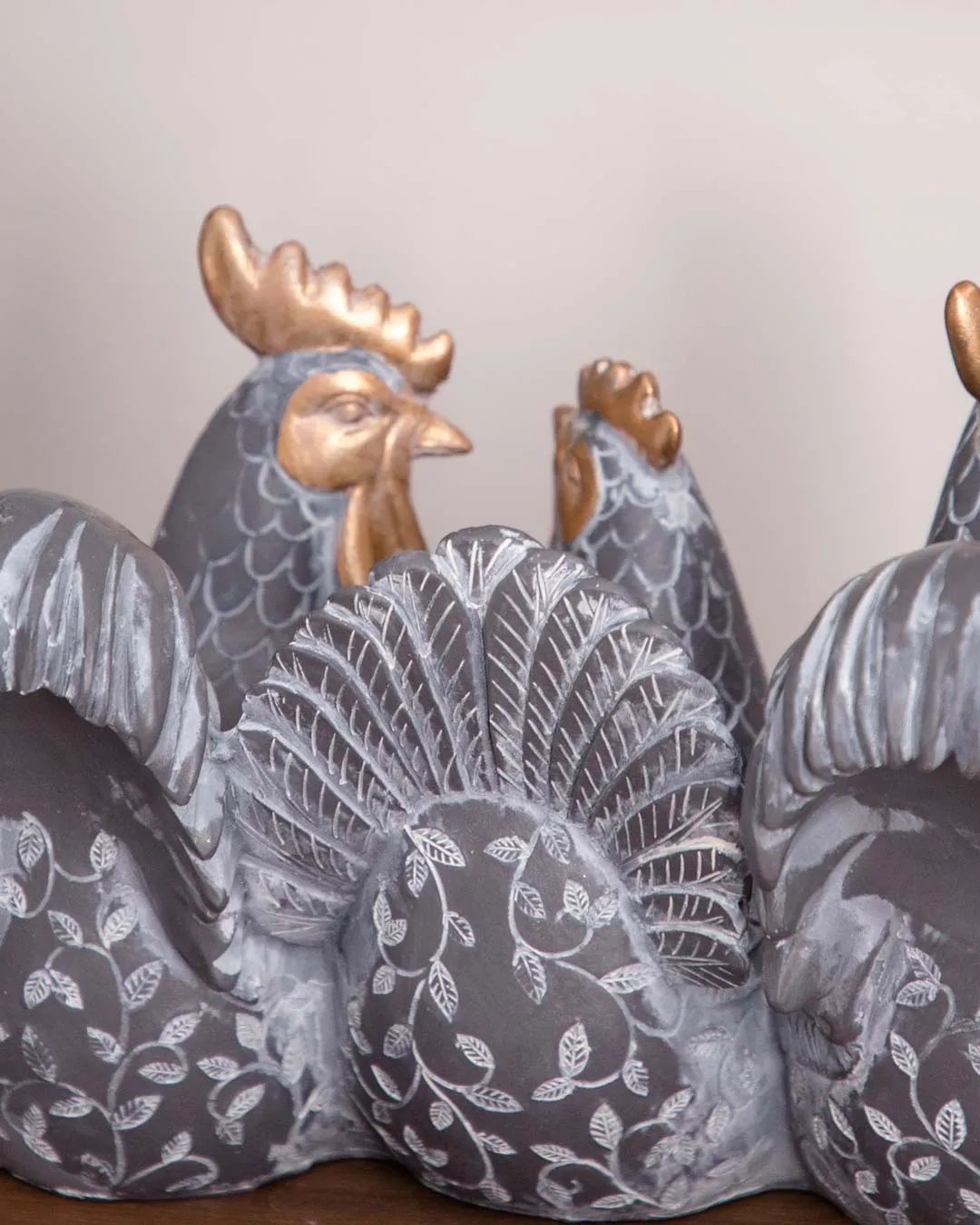 'Charming Trio' Adorable Rooster Figurine