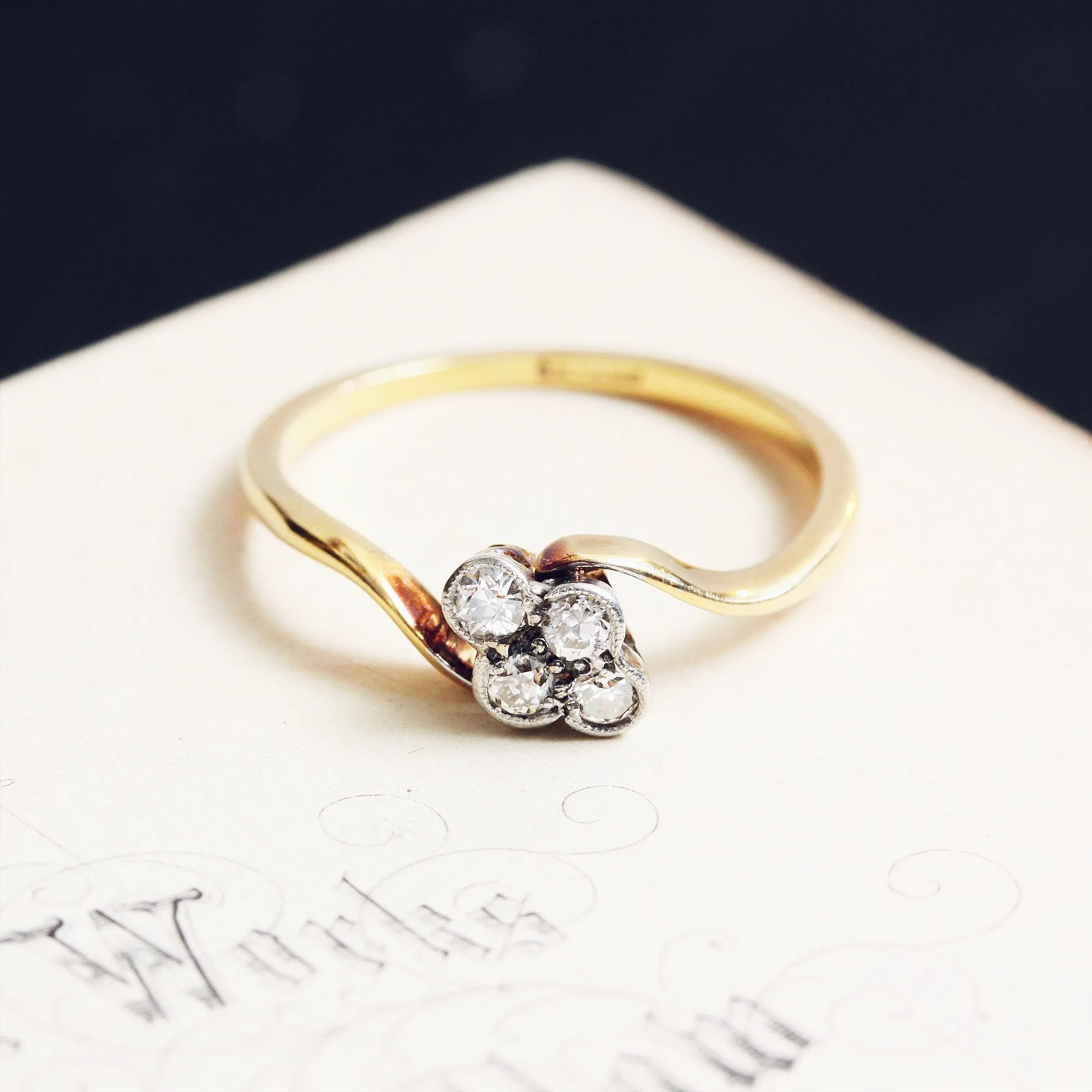 Charming Vintage Diamond Flowerette Ring