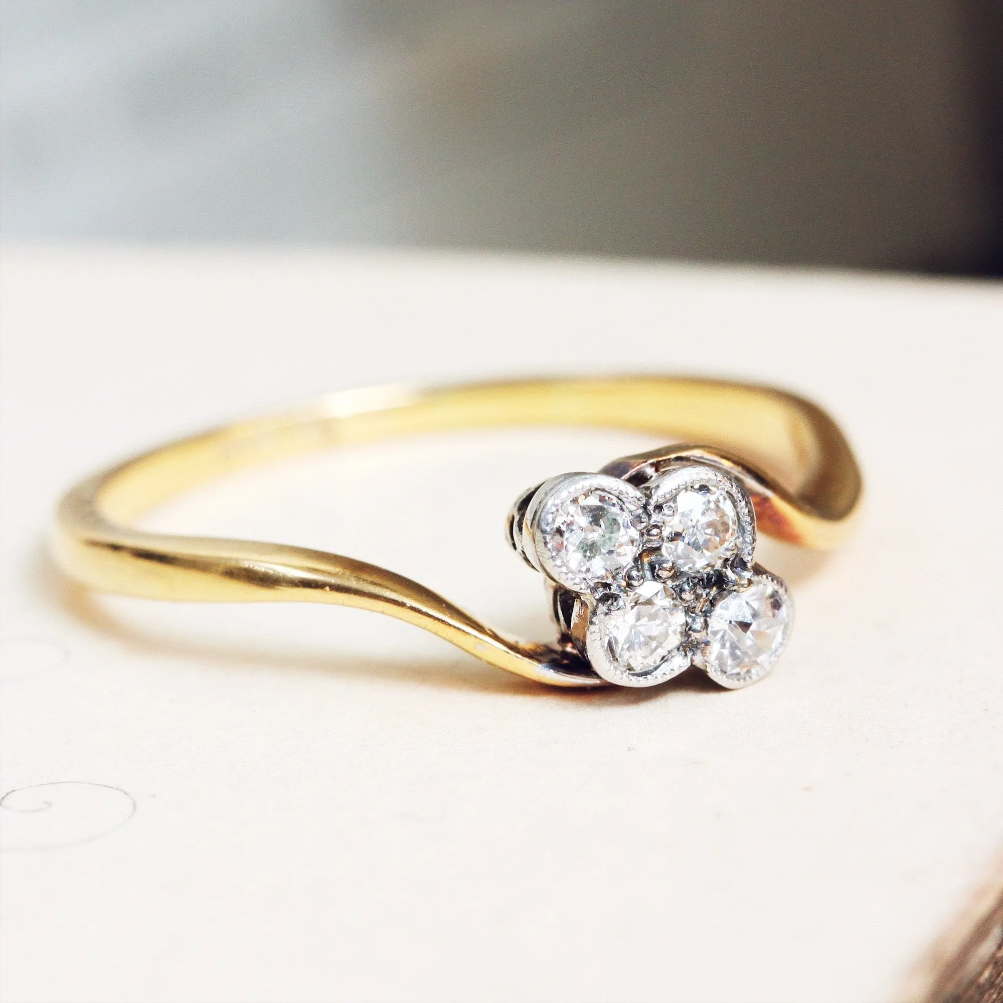 Charming Vintage Diamond Flowerette Ring