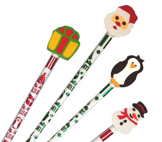 Christmas Holiday Pencil w/Eraser Topper (36/unit) #53014 (H-15)