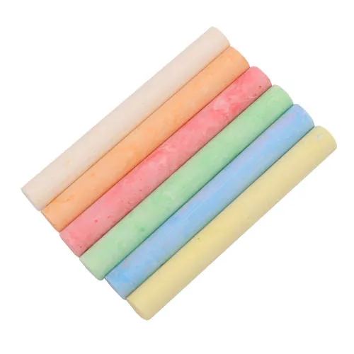 Coloured Chalks - 12 Pack Sidewalk Drawing School Art Craft Supplies Kids