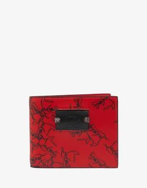 Coolcoin Red Degraloubi Print Billfold Wallet -