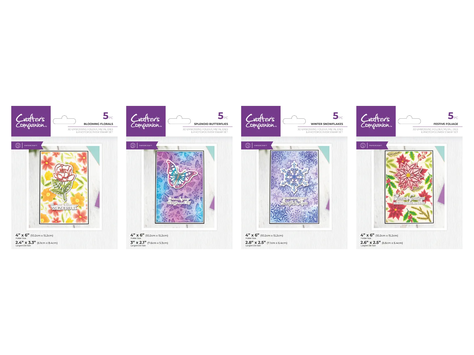 Crafter's Companion 3D Embossing Folder, Metal Die & Acrylic Stamps Collection