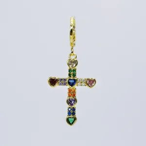 Cross of Hearts Colorful Charm CH-375