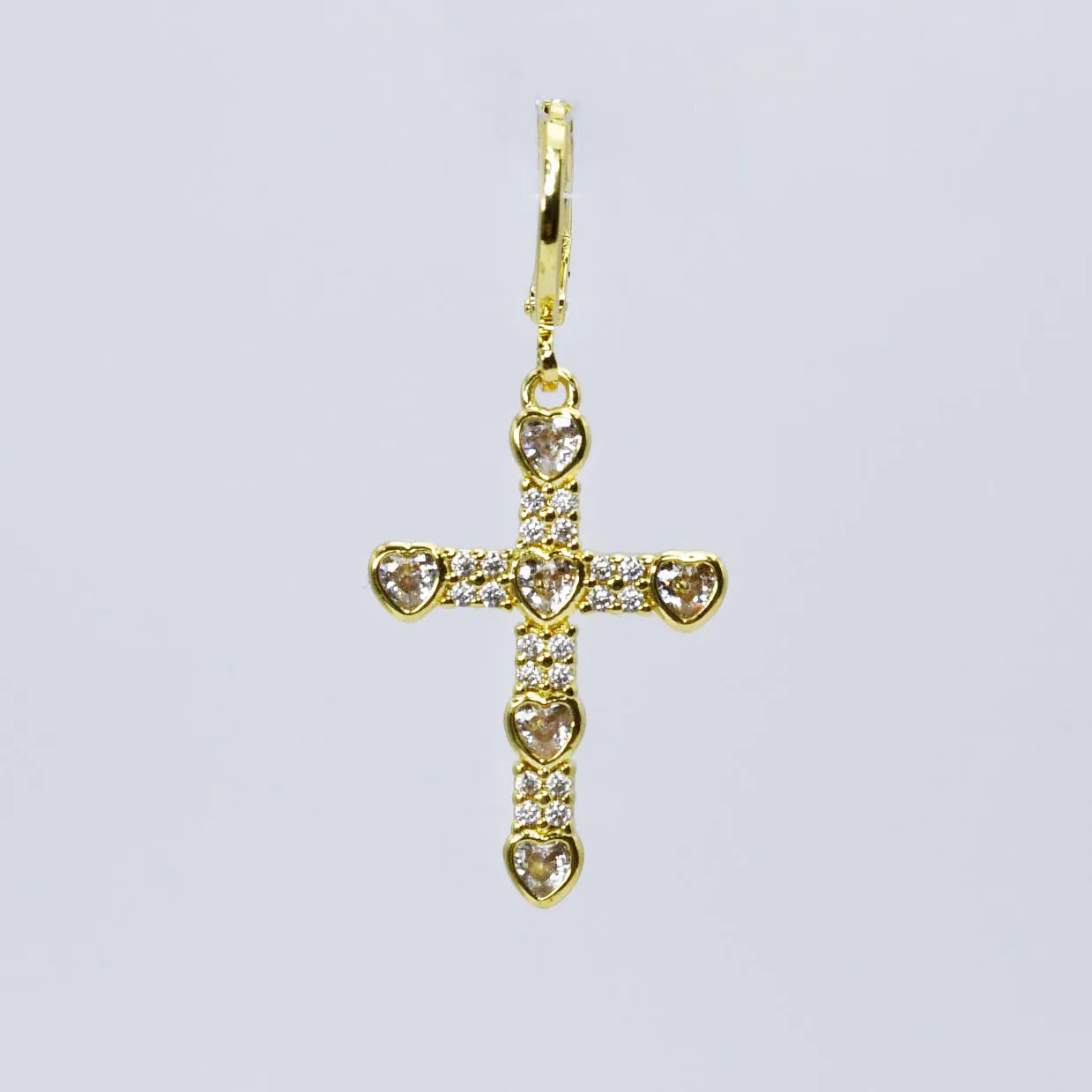 Cross of Hearts Crystal Charm CH-374