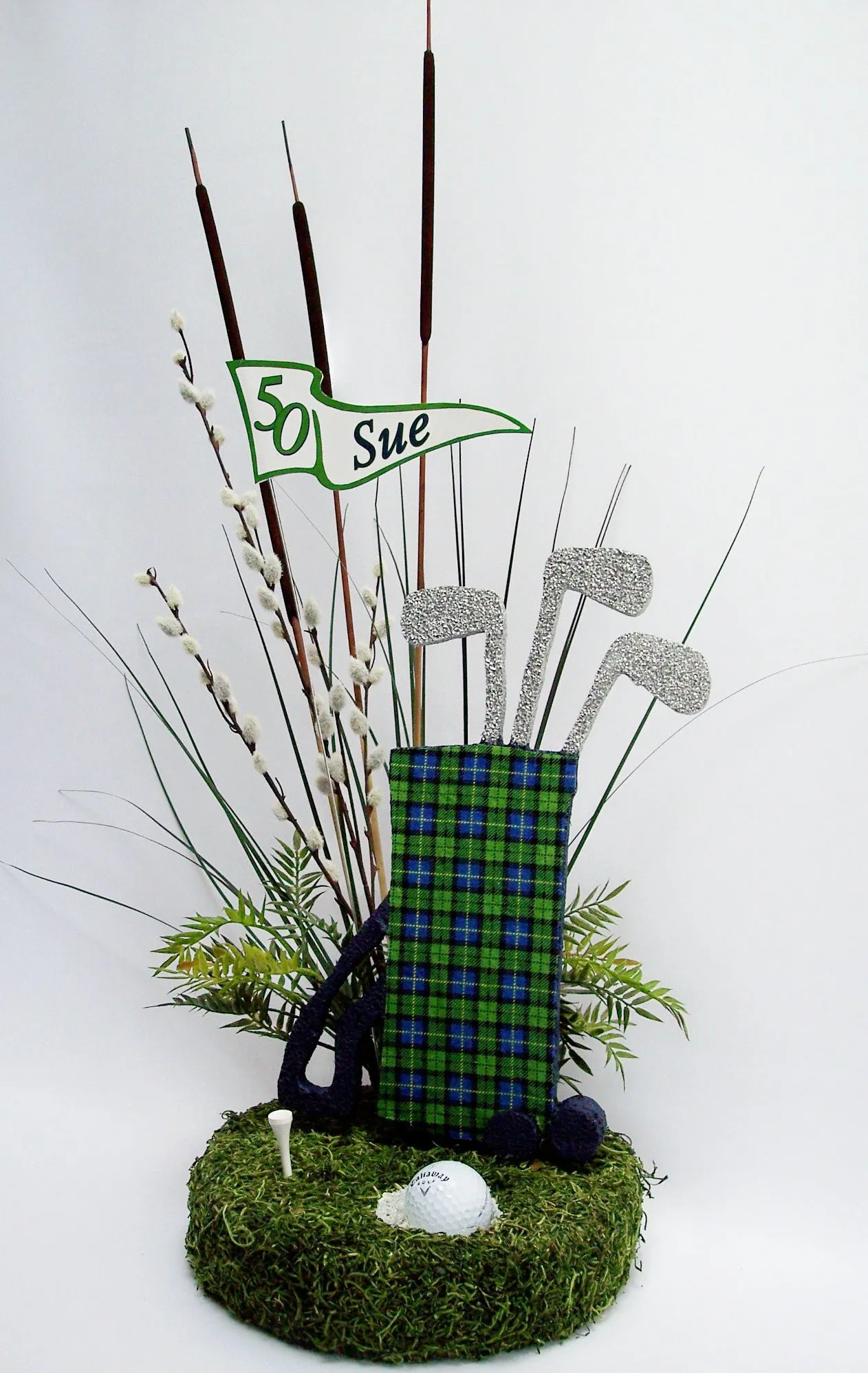 Custom Plaid Golf Bag Centerpiece