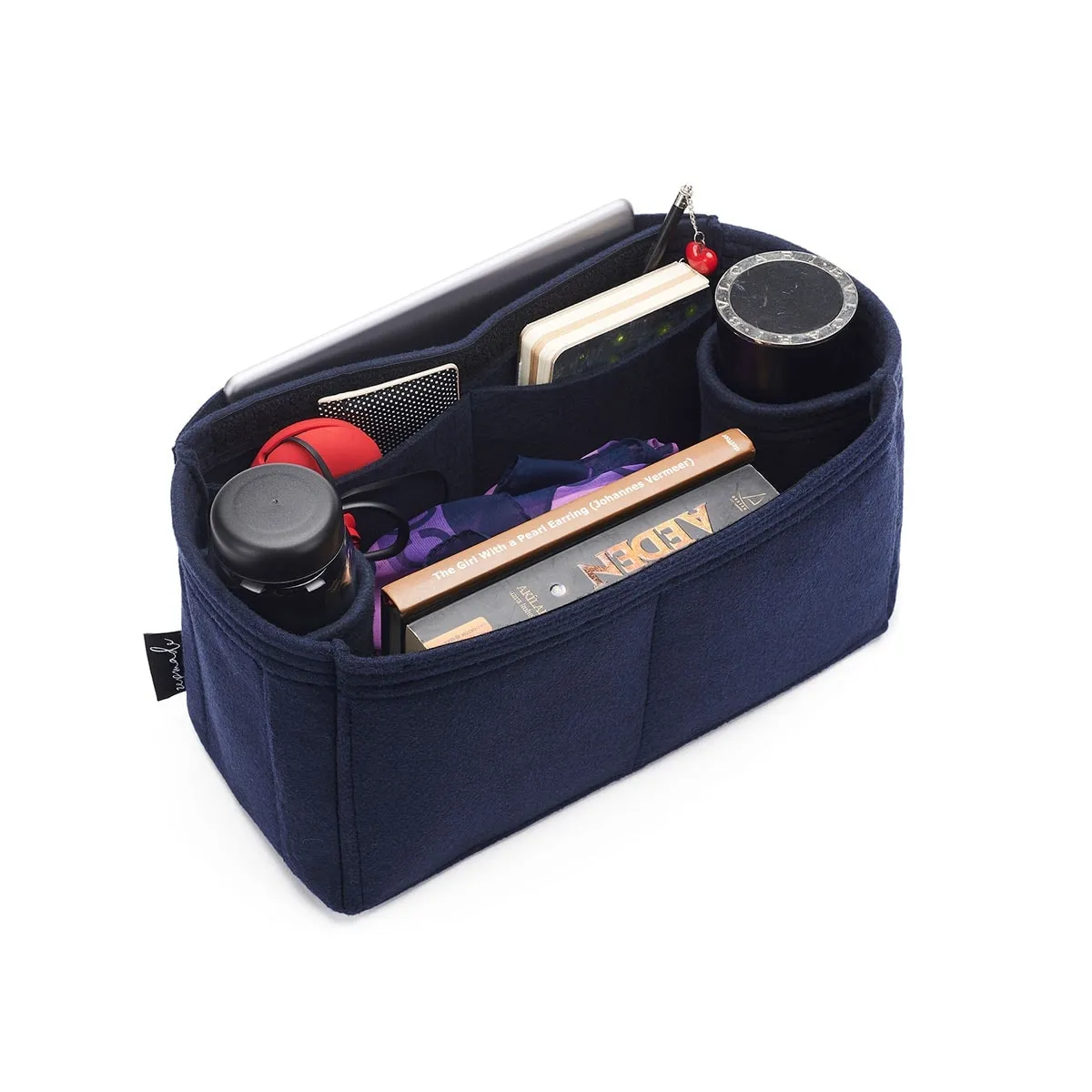 Cuyana Tote Organization Insert, Bag Organizer with Zipper Top Closure and Double Bottle Holders