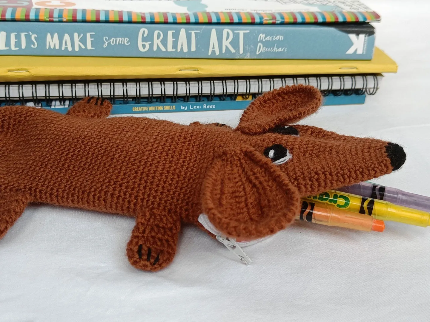 Dachshund Sausage Dog Crochet Pencil Case