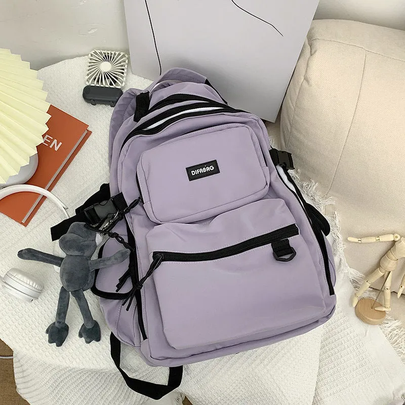 Dark Schoolbag Female Korean Style High School Student Backpack Fashion Brand Campus Ins Tooling Style Large Capacity Backpack Male