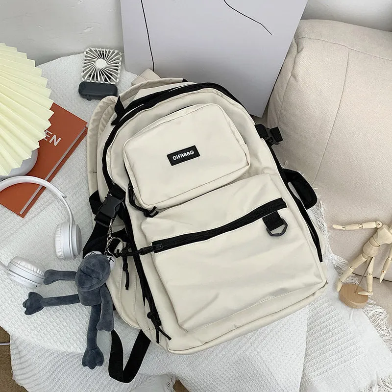 Dark Schoolbag Female Korean Style High School Student Backpack Fashion Brand Campus Ins Tooling Style Large Capacity Backpack Male