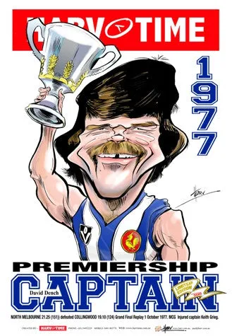 David Dench, 1977 Premiership Captain, Harv Time Poster