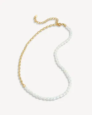 Dazzling Arc Pearl Collar Chain