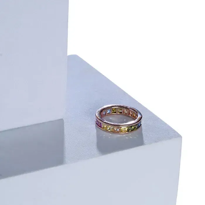 Dazzling Spectrum Rose Gold Ring