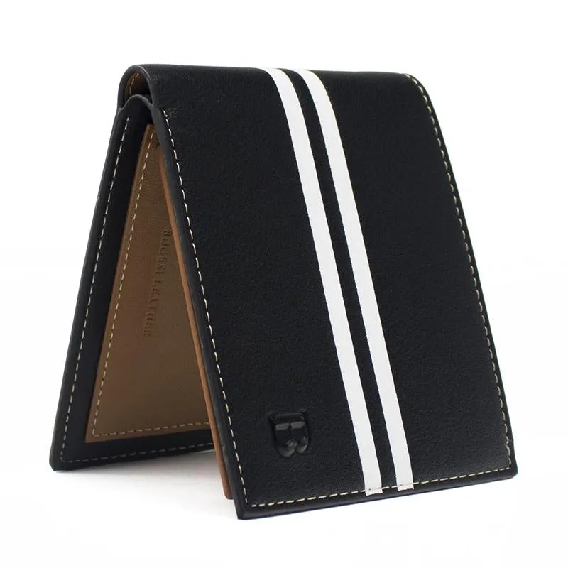 DERI CUZDAN HOT Fashion Brand Wallet Men Leather Mens Wallet Male Purse Short Card Holder Designer Wallet Black Vallet for Men