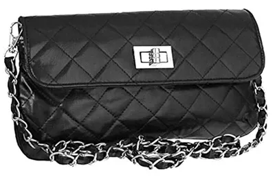 Designer Style Quilted Clutch Cross Body & Shoulder Bag | Women Faux Leather Flap Bags | Fashionable Inner Zipped Handbags | Twist Lock Closure, Reflective Color & Detachable Strap