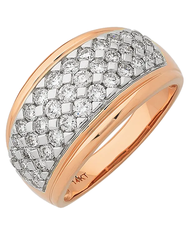 Diamond Ring - 14ct Rose Gold Diamond Ring - 767634