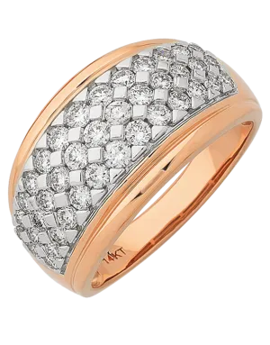 Diamond Ring - 14ct Rose Gold Diamond Ring - 767634