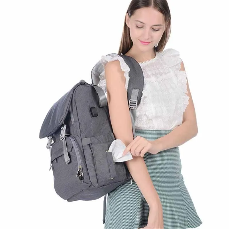 Diaper Bag Backpack for Mom 2022 USB Maternity Baby Care Nappy Nursing Bags Fashion Travel Diaper Backpack for Stroller Kit