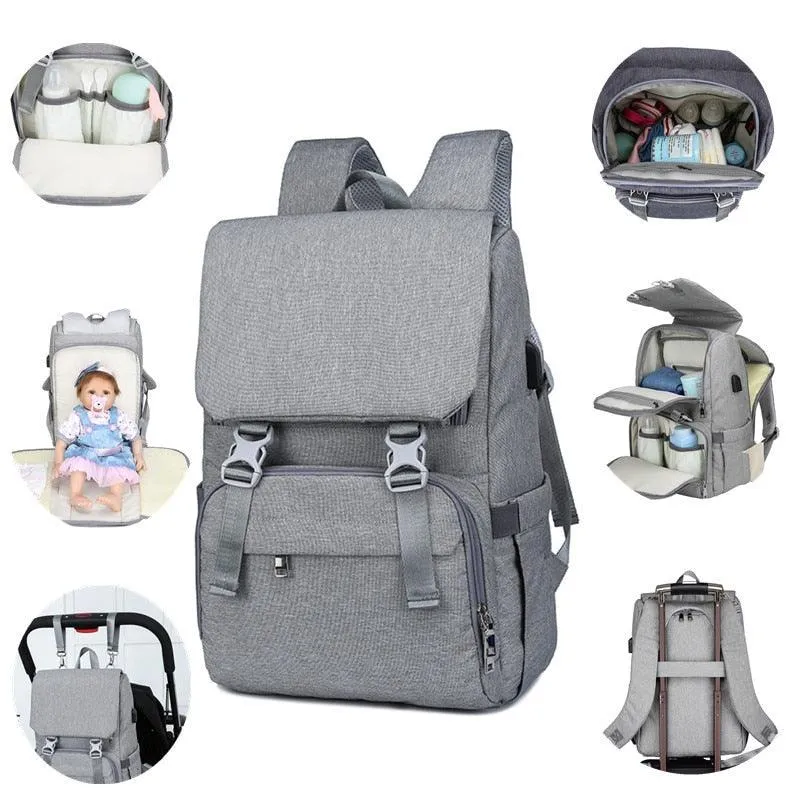 Diaper Bag Backpack for Mom 2022 USB Maternity Baby Care Nappy Nursing Bags Fashion Travel Diaper Backpack for Stroller Kit