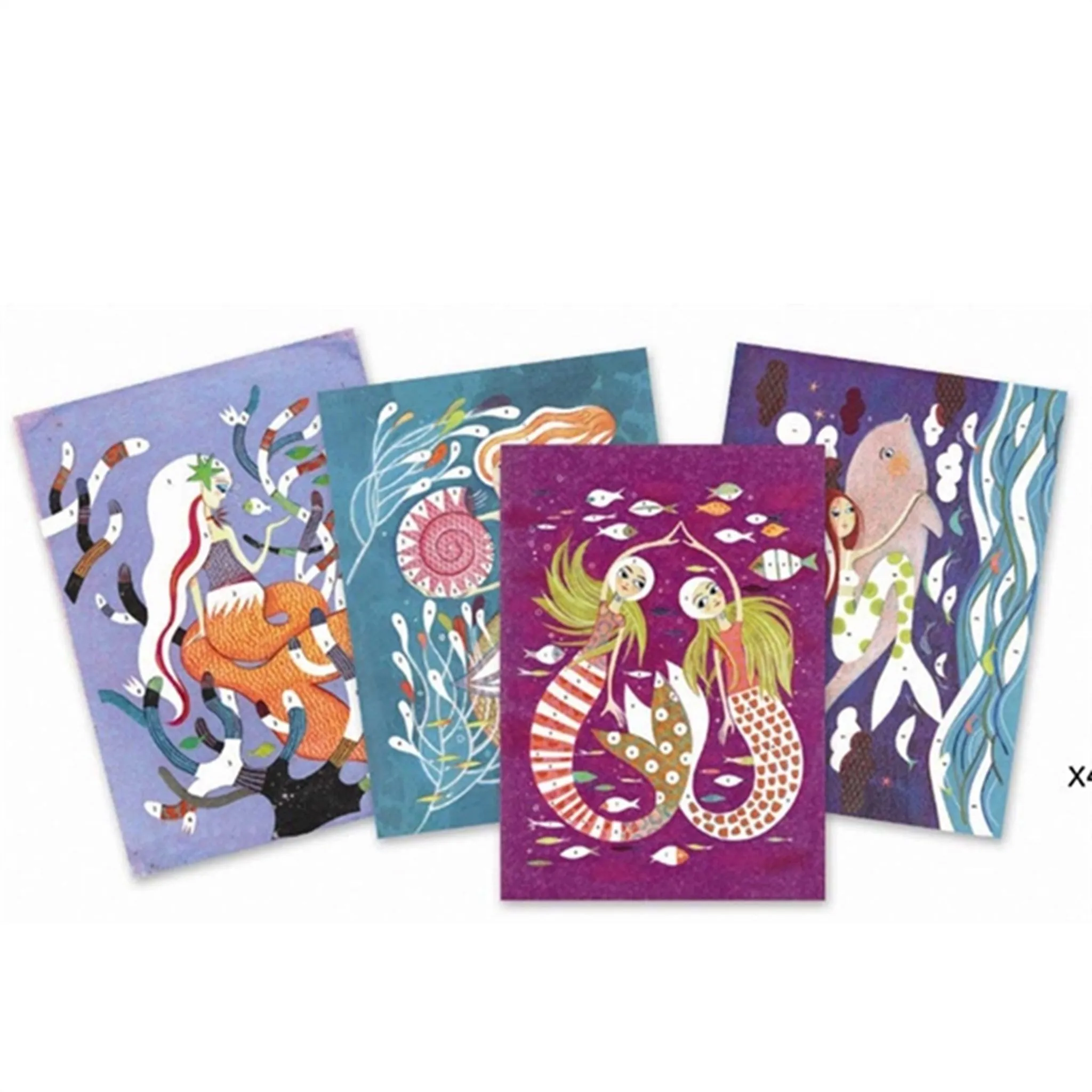 Djeco Creative Box Glittercards - Mermaids