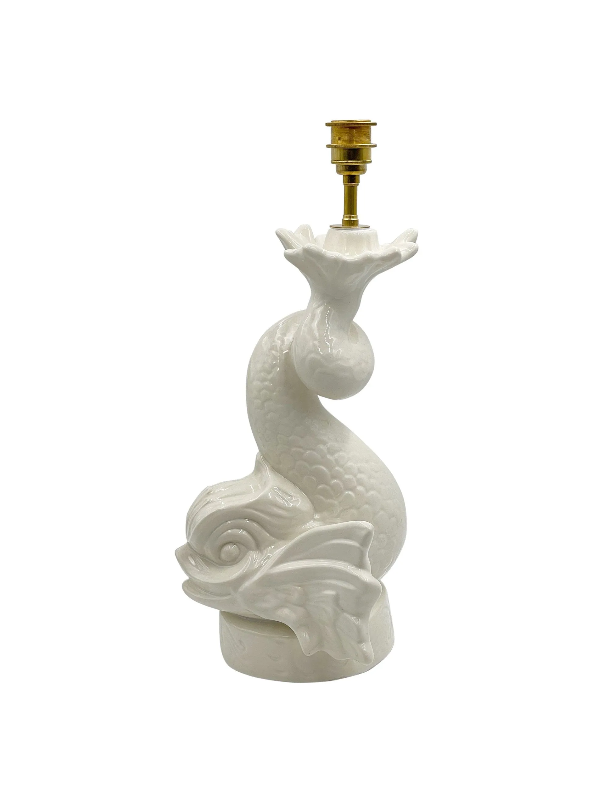 Dolphin lamp base in cream