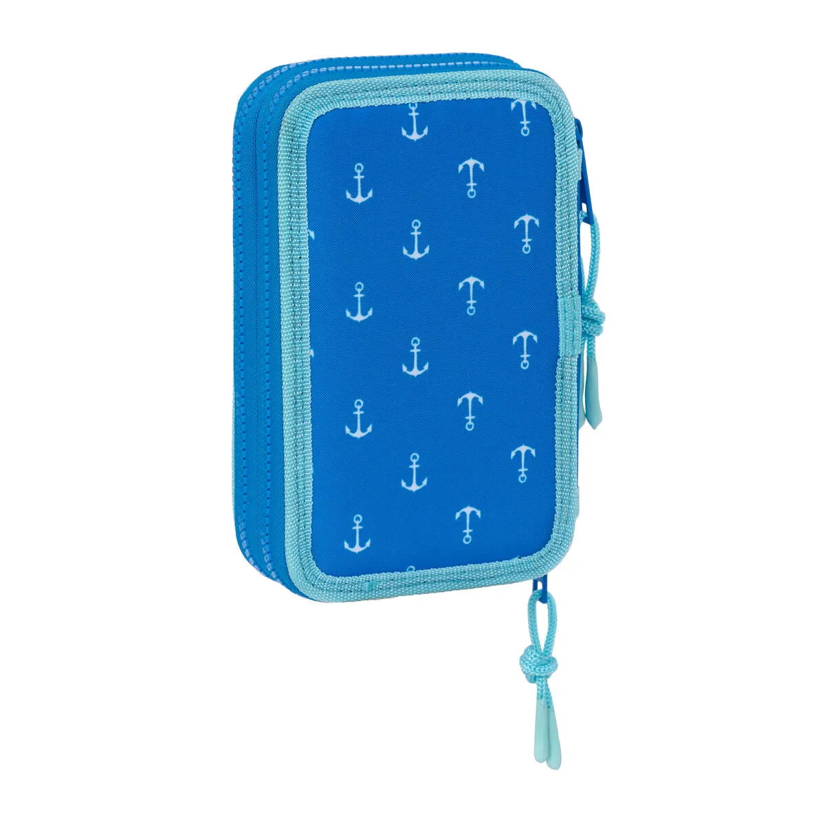 Double Pencil Case Donald Blue 12.5 x 19.5 x 4 cm (28 Pieces)