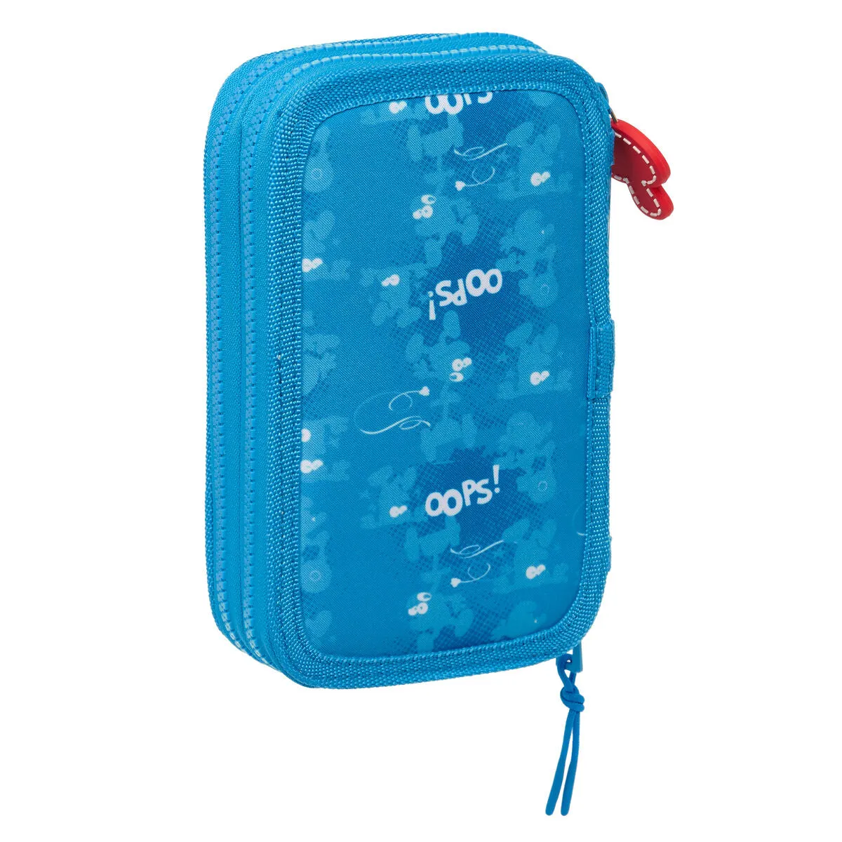 Double Pencil Case Los Pitufos Blue Sky blue 12.5 x 19.5 x 4 cm (28 Pieces)