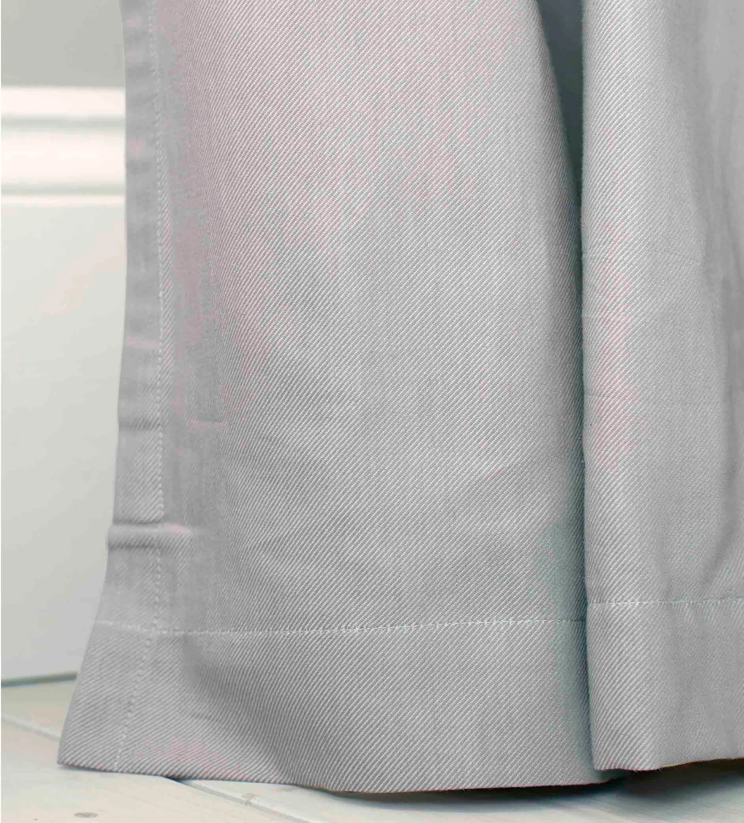 Dove Grey Twill Cotton Blackout Pencil Pleat Curtains (Pair)