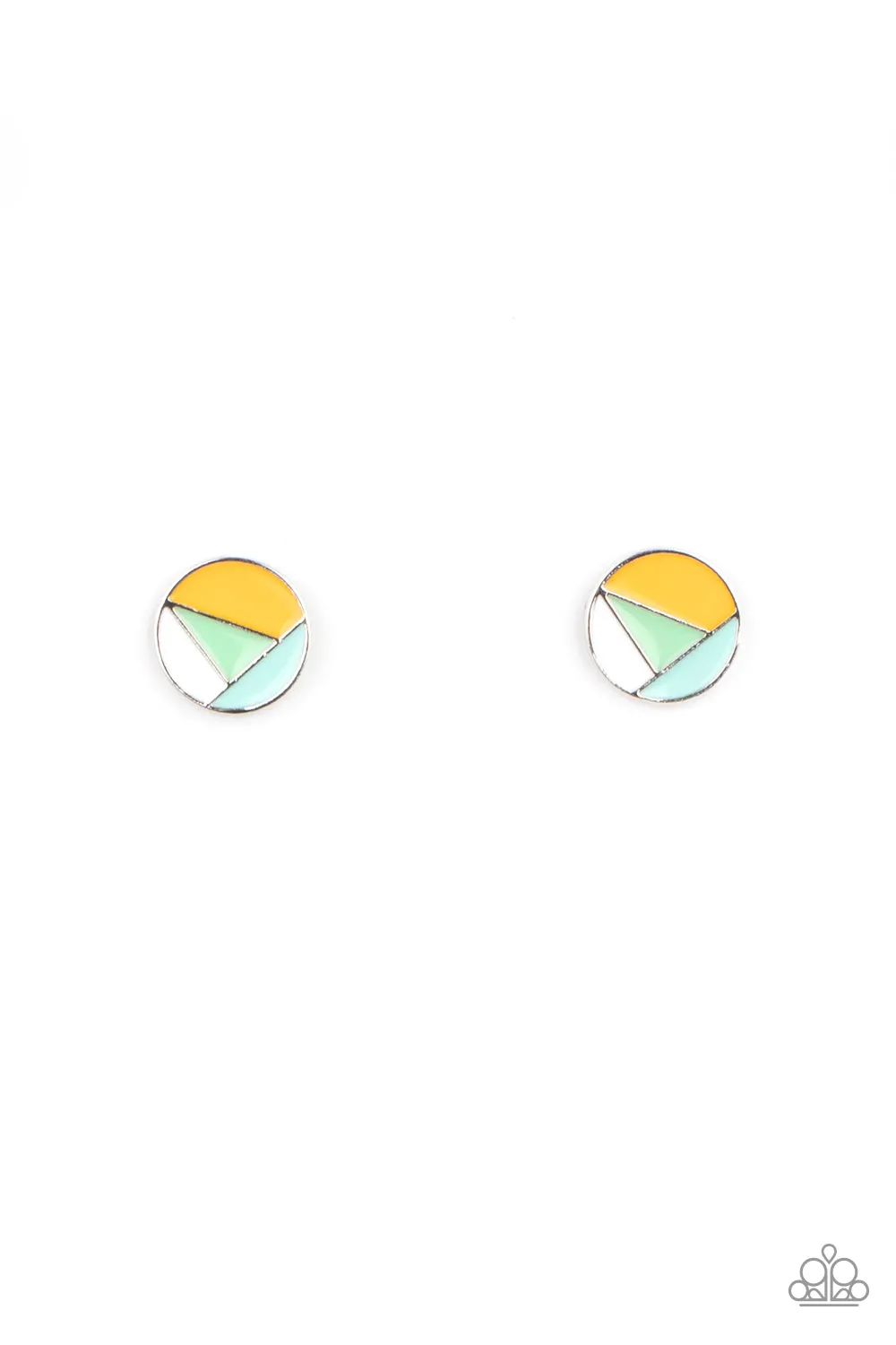 Earrings Artistic Expression - Yellow Multi POST  E154