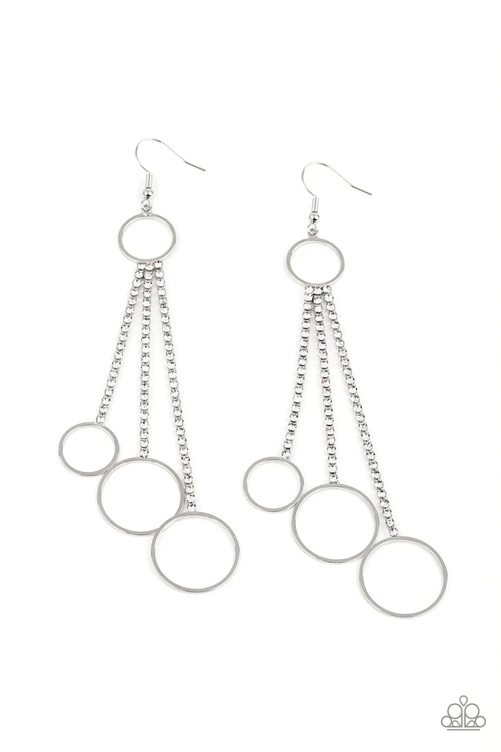 Earrings Demurely Dazzling - White E3