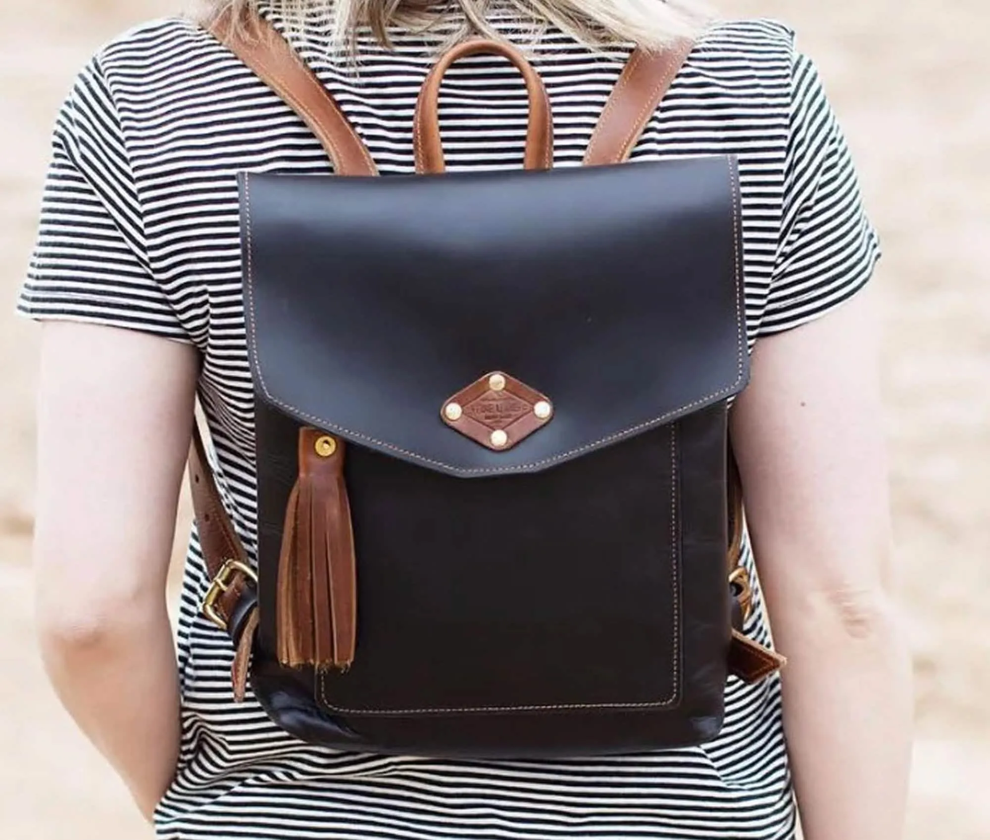 Elegant Customizable Leather Rucksack