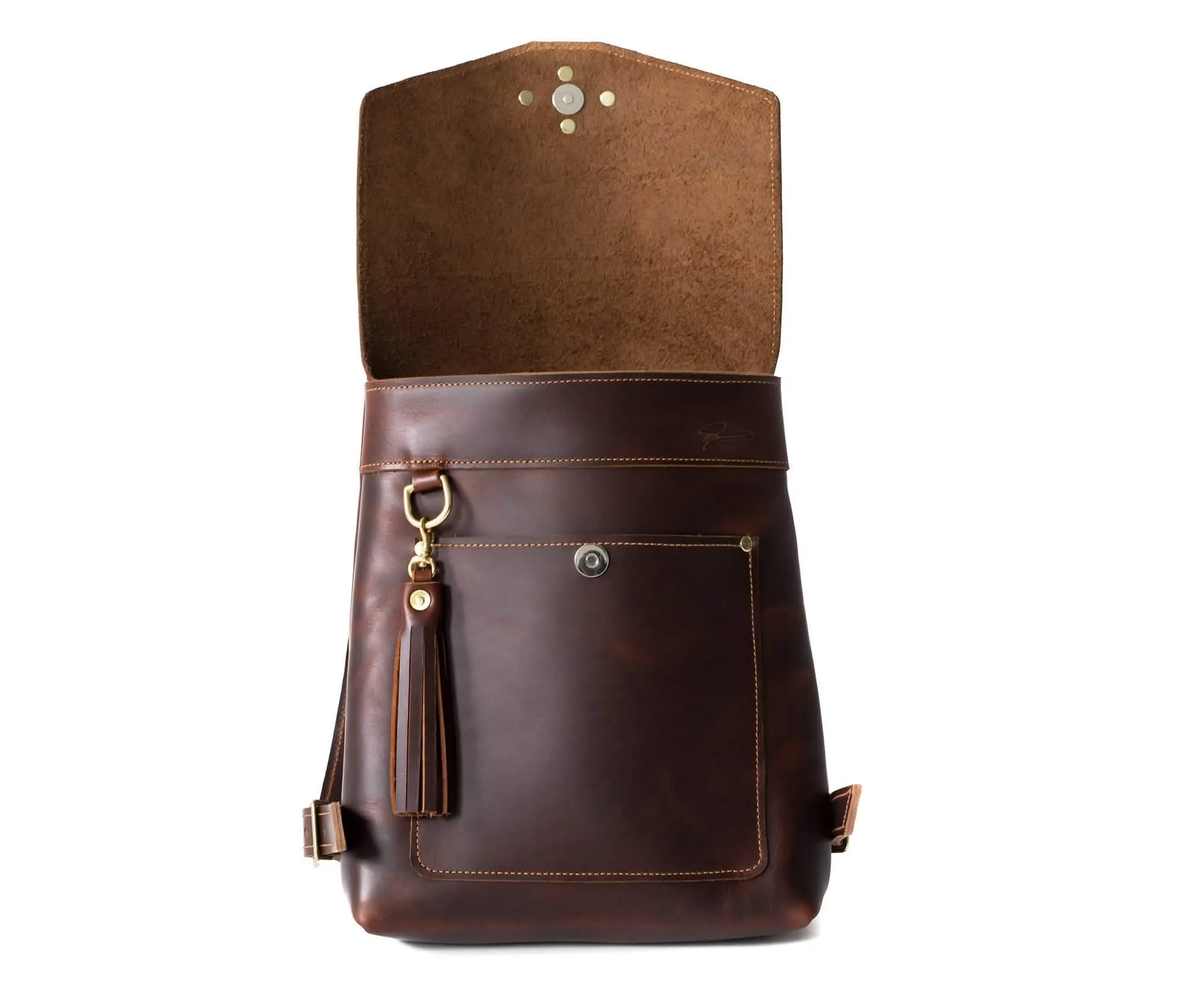 Elegant Customizable Leather Rucksack