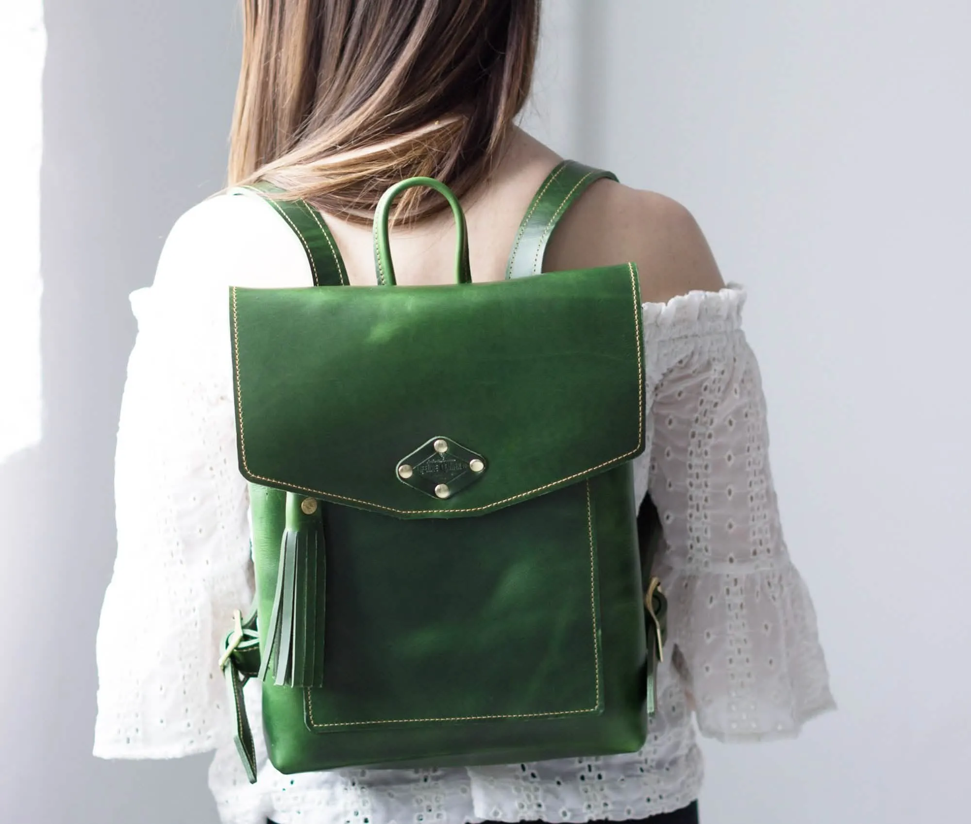 Elegant Customizable Leather Rucksack