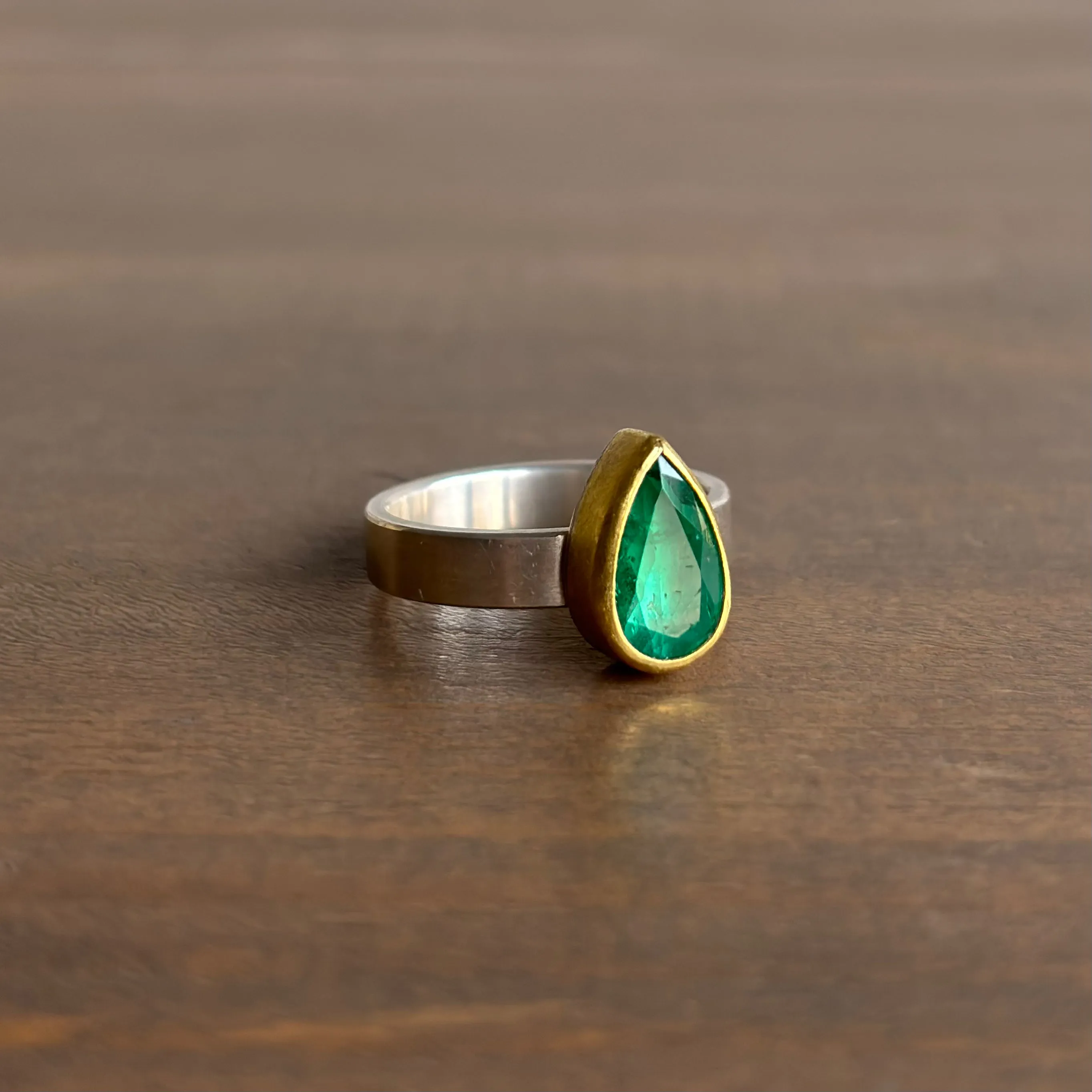 Emerald Drop Ring