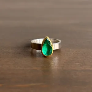 Emerald Drop Ring