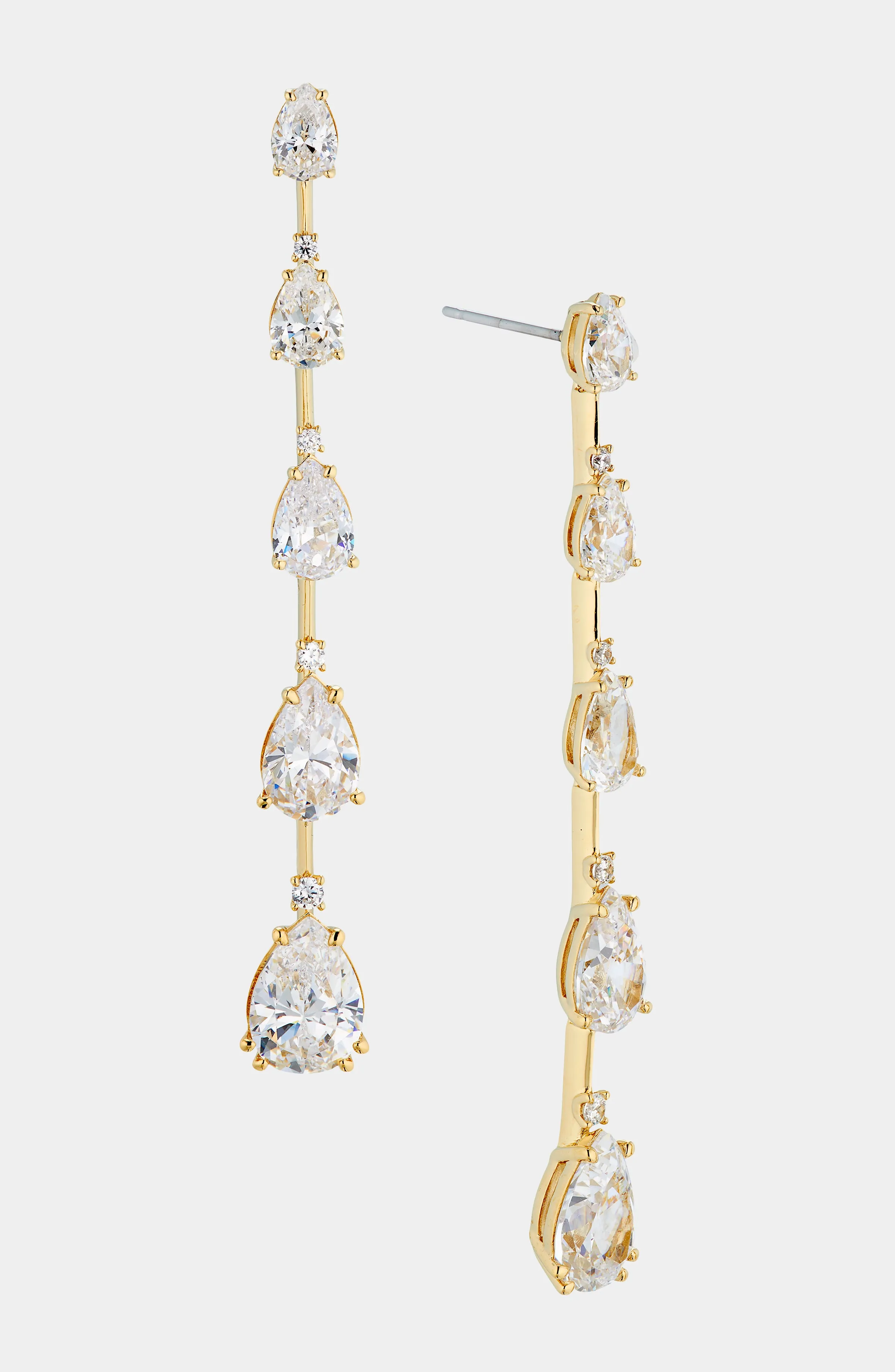 EVELYN MULTI PEAR CZ LINEAR EARRINGS