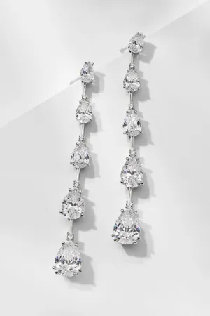 EVELYN MULTI PEAR CZ LINEAR EARRINGS